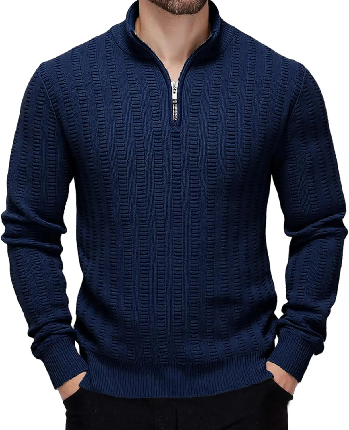 Мужской свитер с воротником стойкой и застежкой на четверть, легкий, свободного кроя
Мужской свитер с воротником стойкой и застежкой на четверть, легкий, свободного кроя