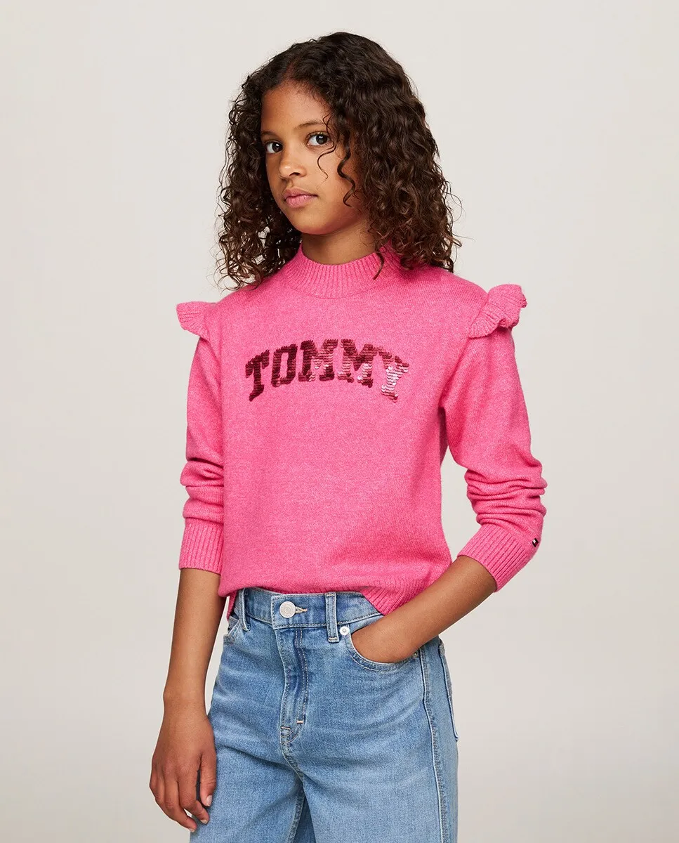 Свитер для девочки с длинными рукавами и воротником Perkins Tommy Hilfiger, розовый
Свитер для девочки с длинными рукавами и воротником Perkins Tommy Hilfiger, розовый