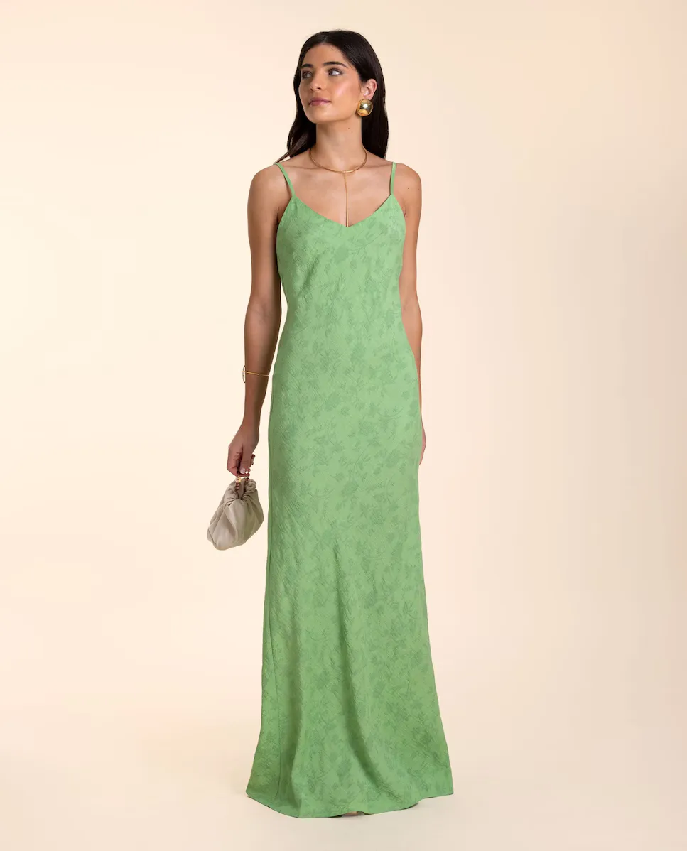 Длинное платье с принтом и бретелями The-Are, зеленый 
Длинное платье с принтом и бретелями The-Are, зеленый