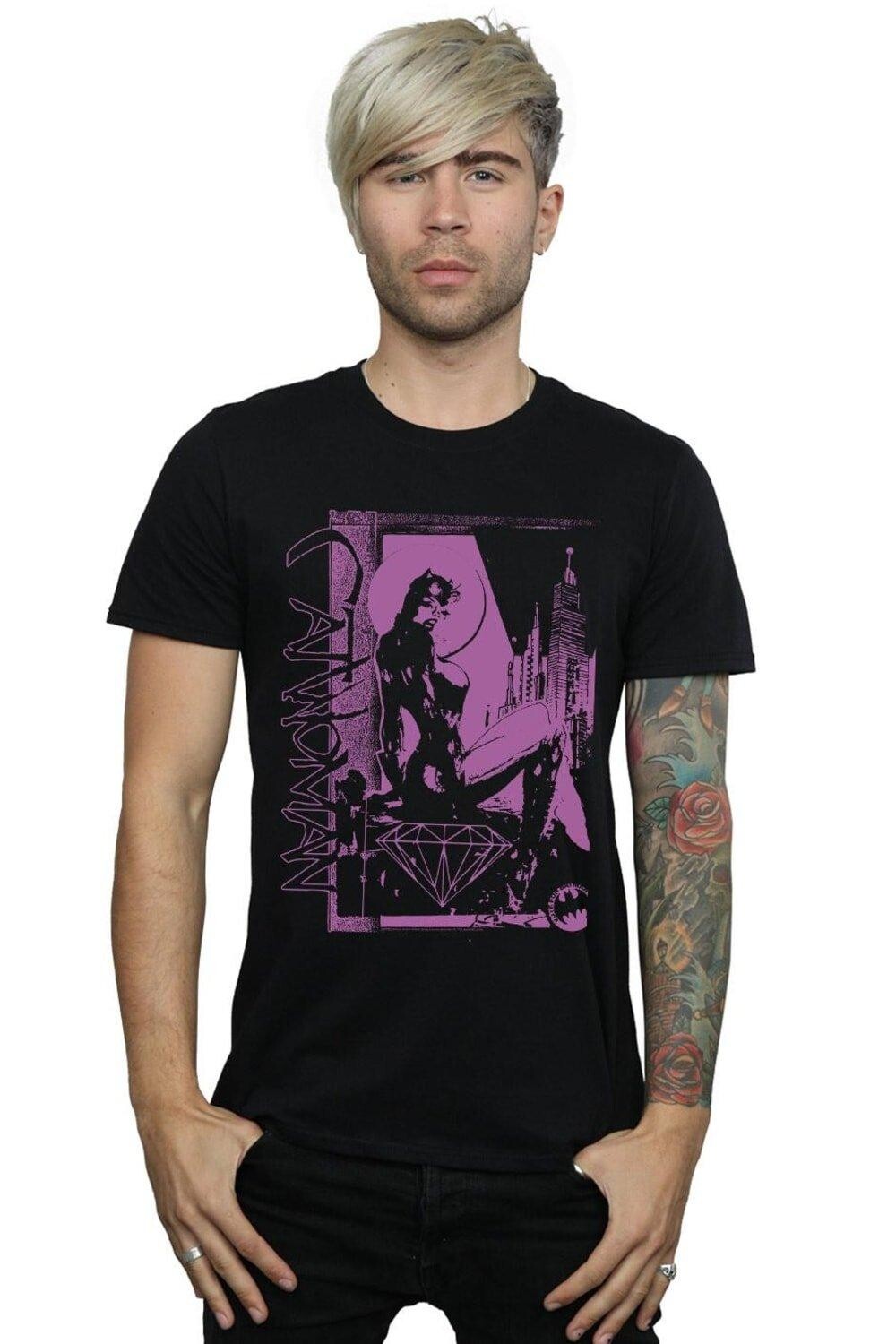 Футболка «Женщина-кошка из Лиги справедливости» голосует за Бэтмена DC Comics, черный