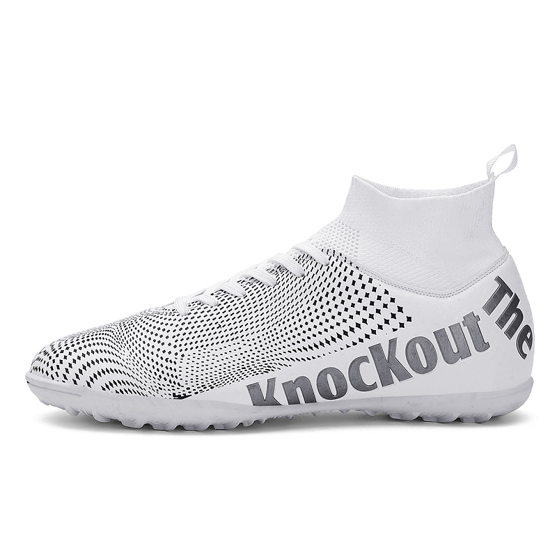 Футбольные бутсы для детей и подростков с высоким верхом, устойчивые к истиранию, противоскользящие, противоударные, водонепроницаемые CAMKIDS, белый/черный 
Футбольные бутсы для детей и подростков с высоким верхом, устойчивые к истиранию, противоскользящие, противоударные, водонепроницаемые CAMKIDS, белый/черный