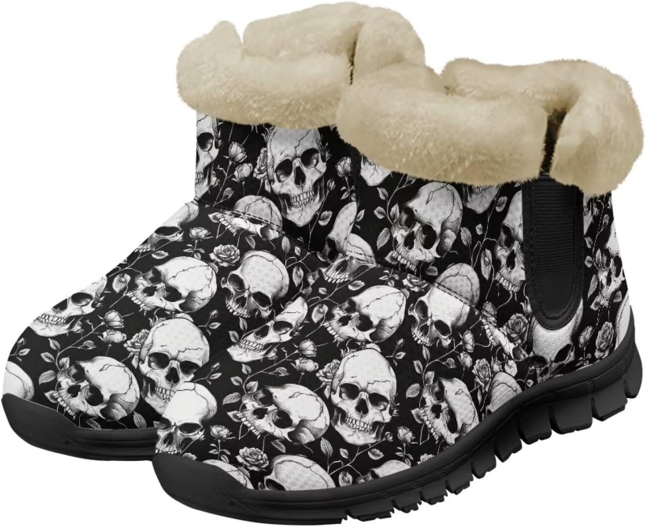 Зимние теплые ботинки для взрослых, ботильоны до щиколотки, легкое надевание и снятие, противоскользящие, легкие обувь для женщин и мужчин Noprintge, Skull
Зимние теплые ботинки для взрослых, ботильоны до щиколотки, легкое надевание и снятие, противоскользящие, легкие обувь для женщин и мужчин Noprintge, Skull
