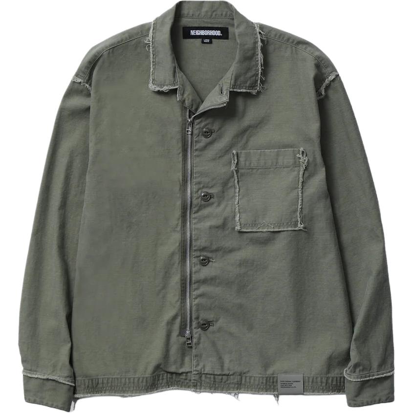Необрезная молния длинный рукав рубашка NEIGHBORHOOD, оливковый
Необрезная молния длинный рукав рубашка NEIGHBORHOOD, оливковый