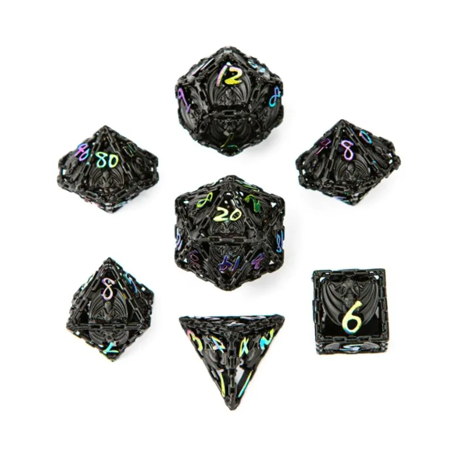 Набор полых летучих мышей - черный с хроматической радугой (7), Dice & Accessories (HYMGHO Dice)
Набор полых летучих мышей - черный с хроматической радугой (7), Dice & Accessories (HYMGHO Dice)