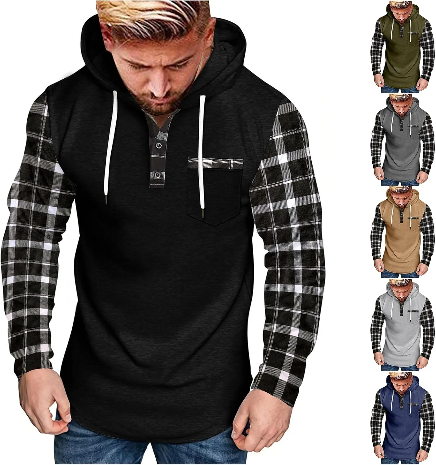 Мужская модная толстовка Wankang с капюшоном и карманом
Мужская модная толстовка Wankang с капюшоном и карманом