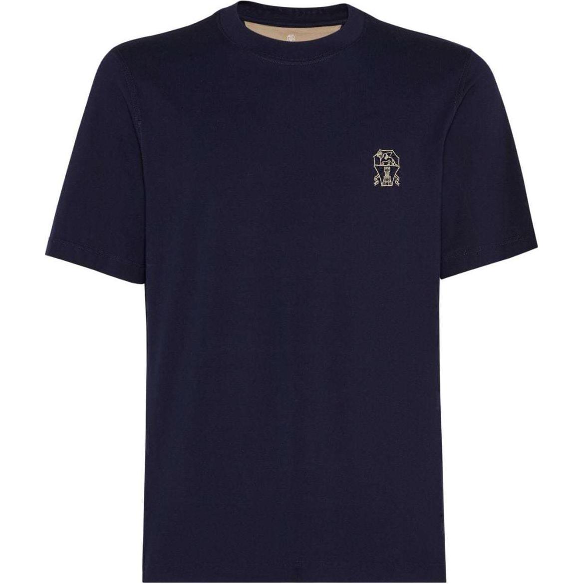 Футболка из хлопка с вышитым логотипом Brunello Cucinelli, синяя
Футболка из хлопка с вышитым логотипом Brunello Cucinelli, синяя