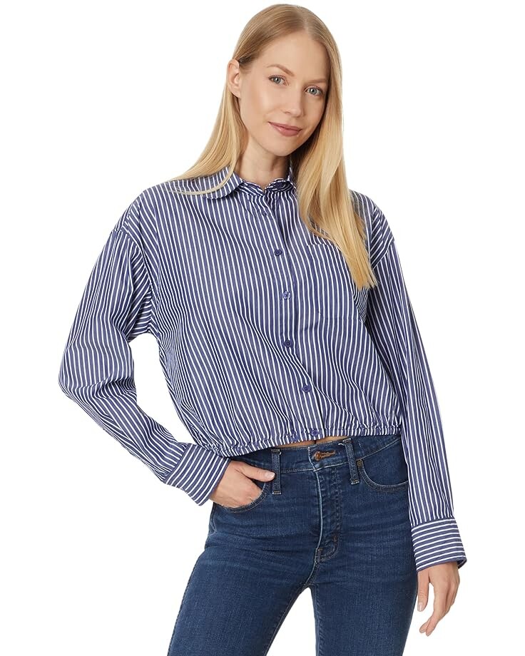 Рубашка KUT from the Kloth Presley - Crop Button Down L/S With Elastic Hem, цвет Navy / White
Рубашка KUT from the Kloth Presley - Crop Button Down L/S With Elastic Hem, цвет Navy / White