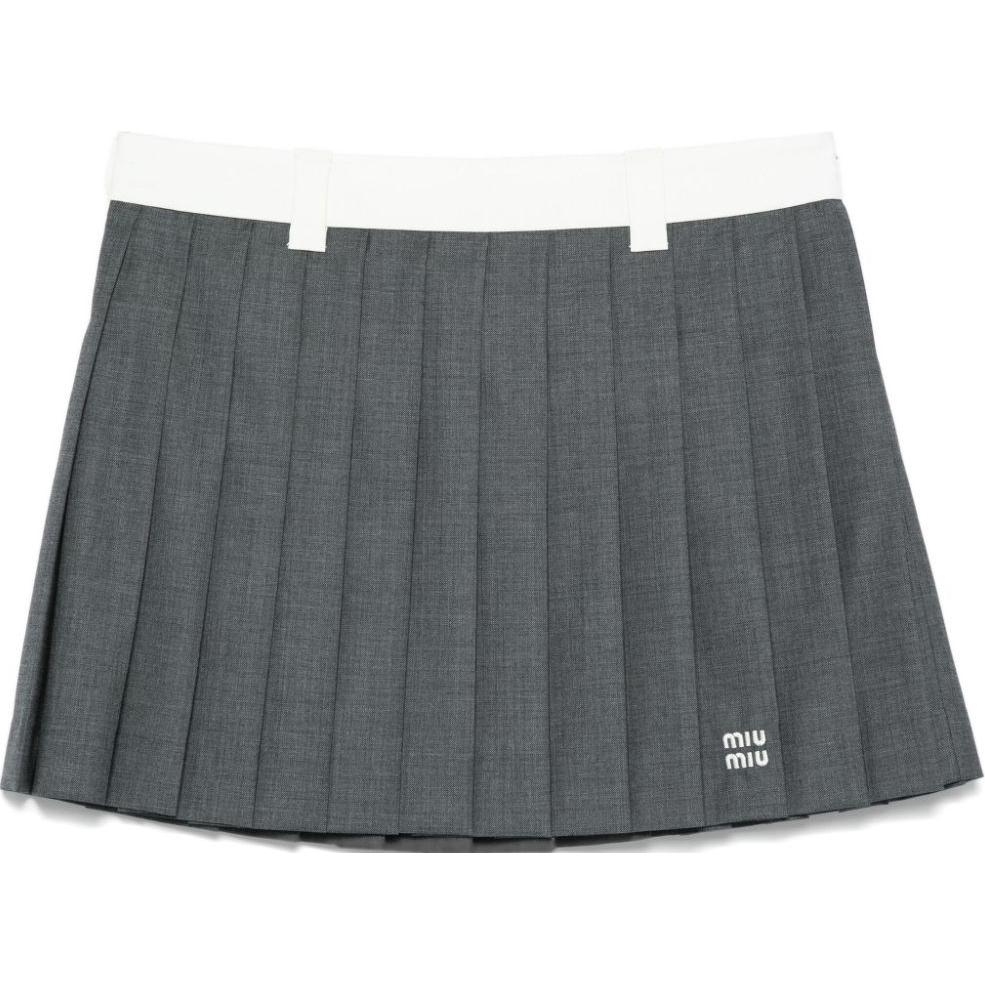 MIU MIU Плиссированная мини-юбка grey
MIU MIU Плиссированная мини-юбка grey