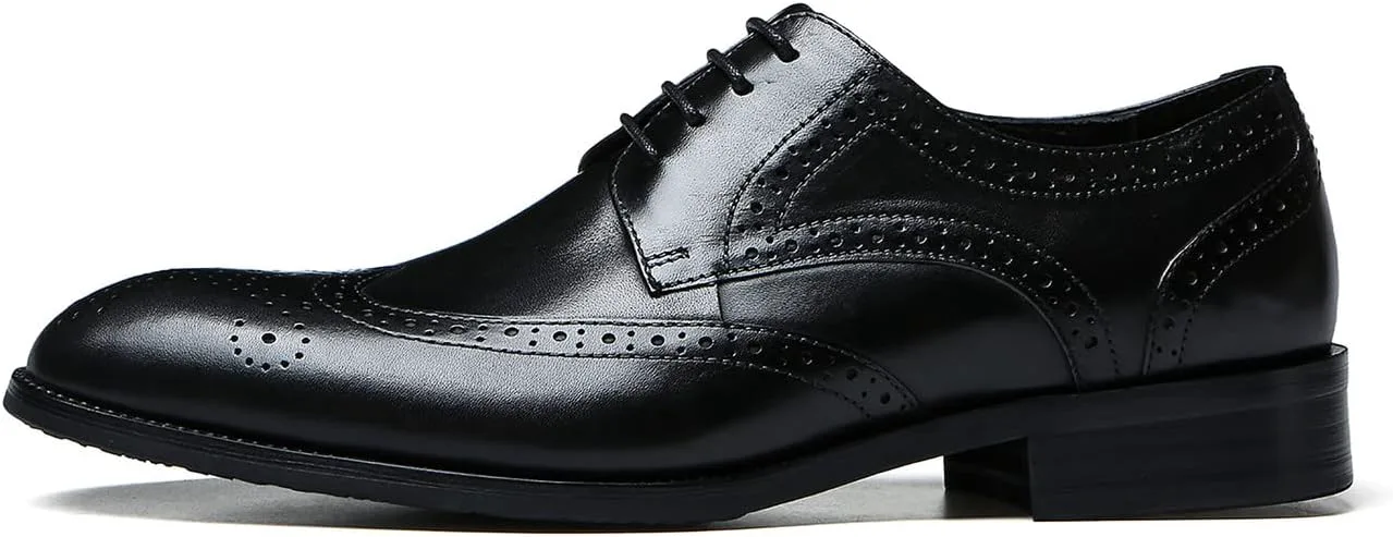 Мужские оксфорды Santimon с крыльями, кожаные броги, дерби для формальных мероприятий, бизнеса, выпускных, свадеб, модные повседневные туфли для прогулок, черный
Мужские оксфорды Santimon с крыльями, кожаные броги, дерби для формальных мероприятий, бизнеса, выпускных, свадеб, модные повседневные туфли для прогулок, черный