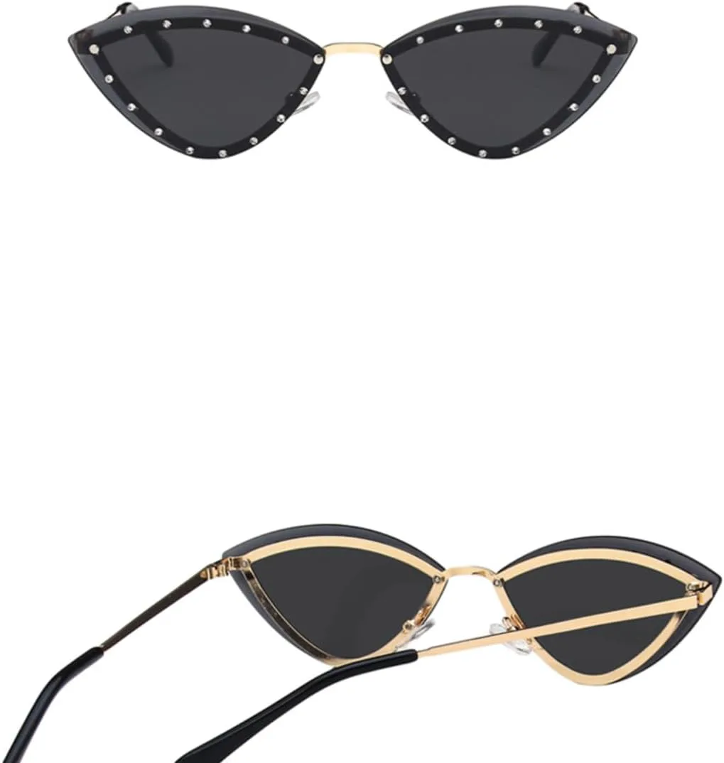 Солнцезащитные очки «кошачий глаз» из сплава, без оправы, с кристаллами, блестящие, женские, уникальные, элегантные, зеленые, со стразами VVTWSSW, Gold Tea
Солнцезащитные очки «кошачий глаз» из сплава, без оправы, с кристаллами, блестящие, женские, уникальные, элегантные, зеленые, со стразами VVTWSSW, Gold Tea