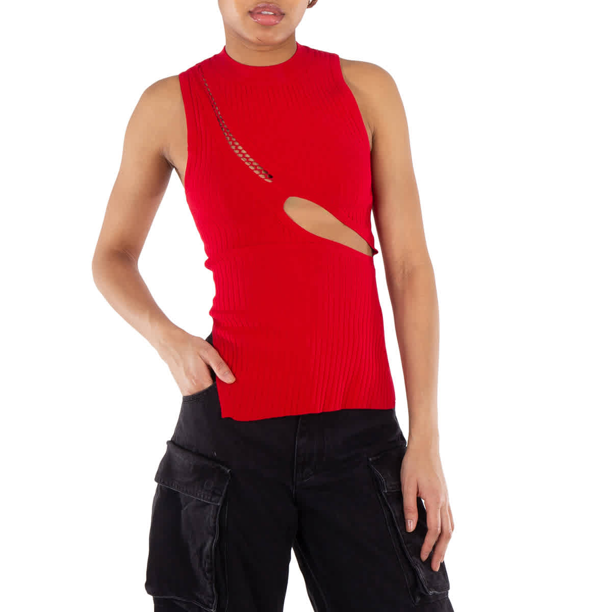 Топ без рукавов с деталями кроя The Attico, красный
Топ без рукавов с деталями кроя The Attico, красный