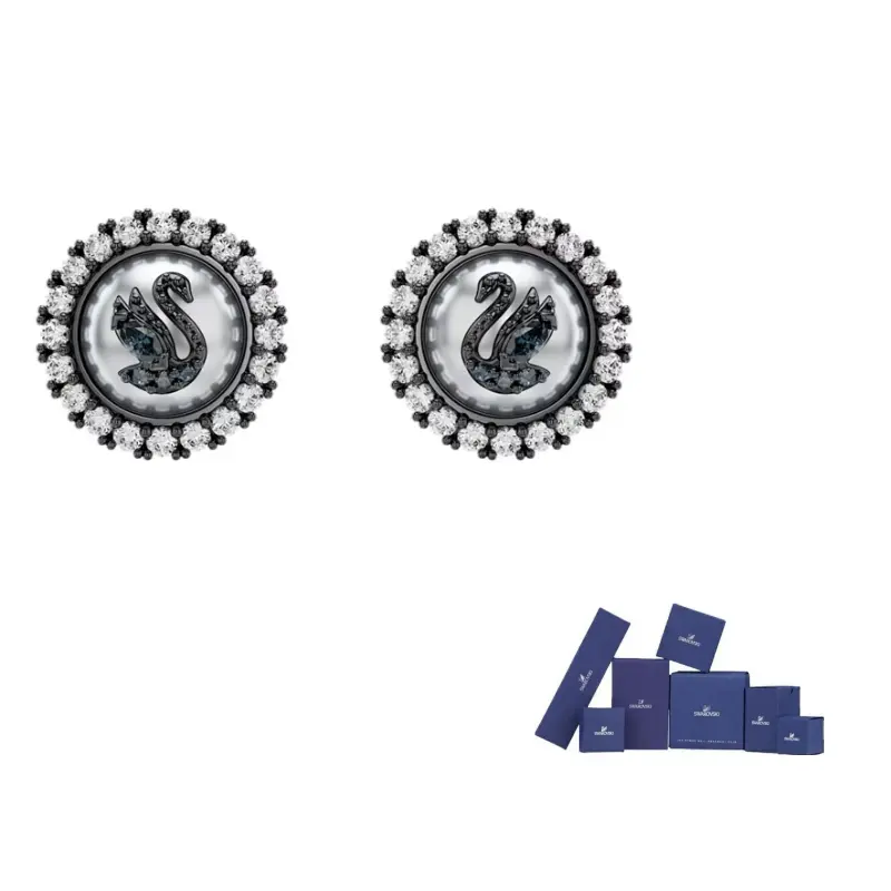 Swarovski Серьги-гвоздики с синтетическим фианитом, родиевым покрытием, искусственным хрусталем и искусственным жемчугом для женщин, серые Cubic Zirconia
Swarovski Серьги-гвоздики с синтетическим фианитом, родиевым покрытием, искусственным хрусталем и искусственным жемчугом для женщин, серые Cubic Zirconia