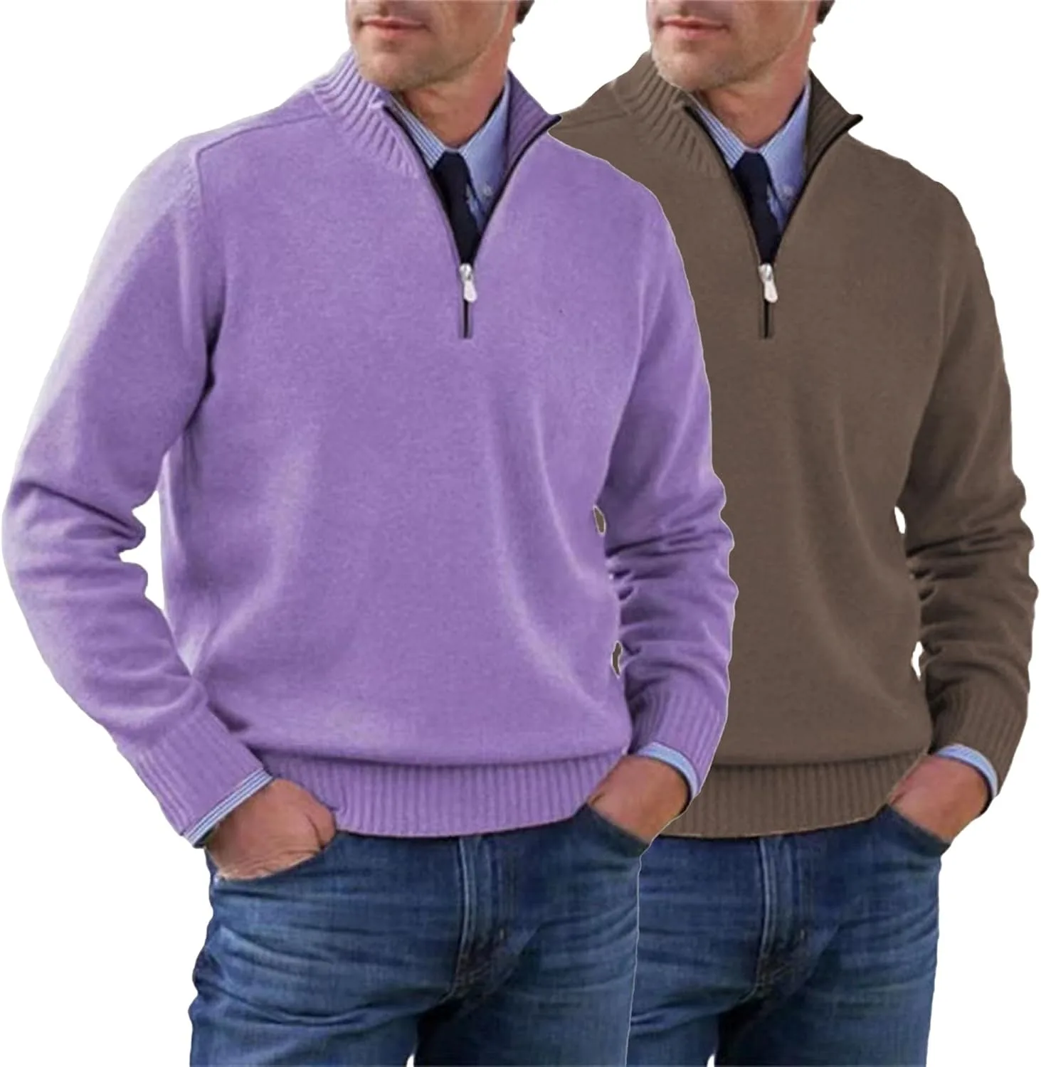 2 упаковки мужских свитеров с четвертью молнии Slim Fit Mock Neck QOAAIE
2 упаковки мужских свитеров с четвертью молнии Slim Fit Mock Neck QOAAIE