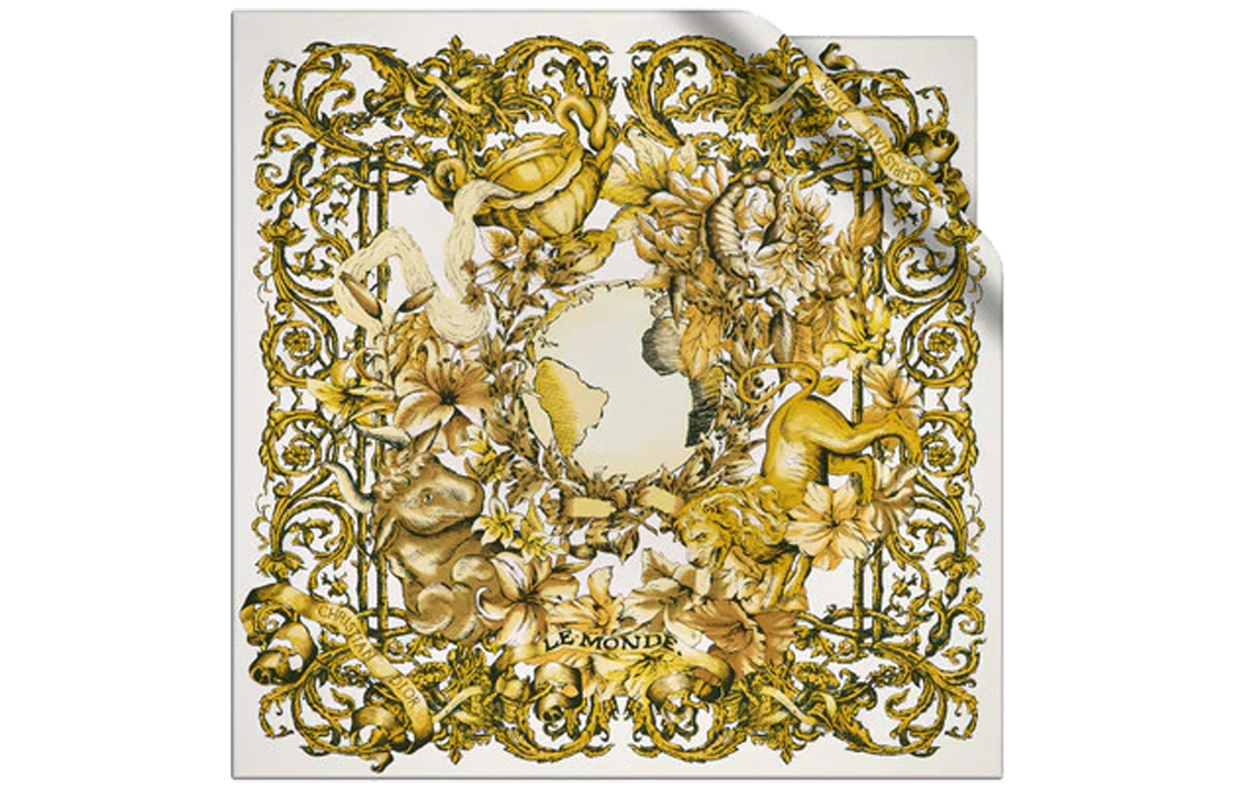 Шёлковый платок женский золотой DIOR 
Шёлковый платок женский золотой DIOR