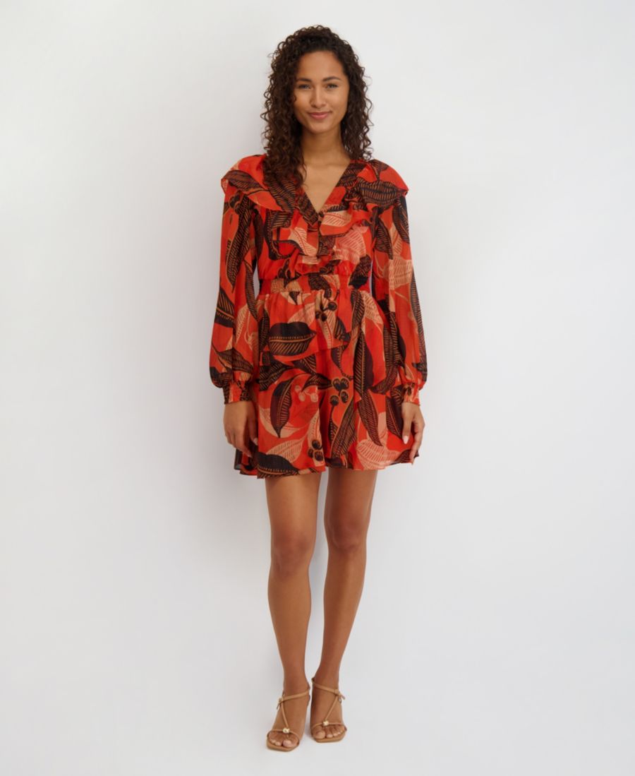 Женское платье с длинными рукавами и V-образным вырезом kensie, Orange Multi
Женское платье с длинными рукавами и V-образным вырезом kensie, Orange Multi