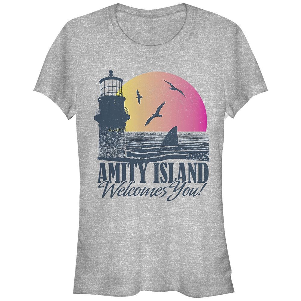 Юниорская футболка Jaws Amity Island Welcome You с графическим рисунком Shark Fin Sunset Licensed Character, цвет Athletic Heather
Юниорская футболка Jaws Amity Island Welcome You с графическим рисунком Shark Fin Sunset Licensed Character, цвет Athletic Heather