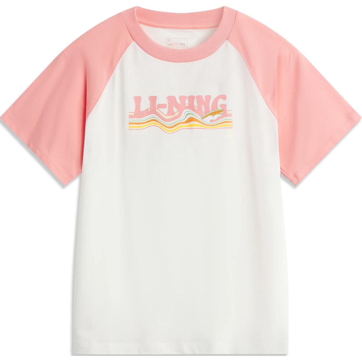 Футболка LiNing Sports Life Collection женская цвета слоновой кости и розовая камелия 
Футболка LiNing Sports Life Collection женская цвета слоновой кости и розовая камелия