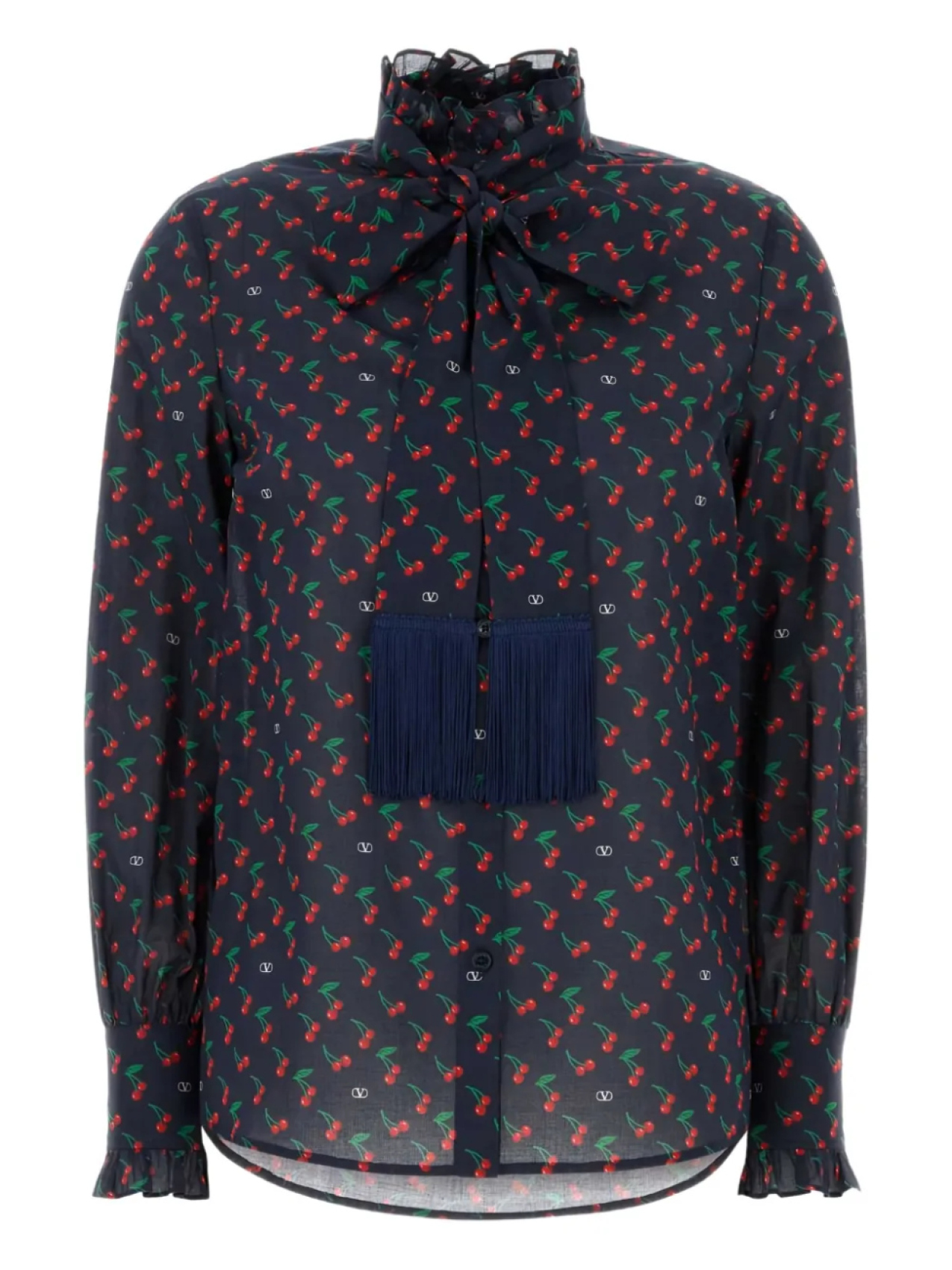Рубашка с оборками и принтом вишни Valentino Garavani, синий
Рубашка с оборками и принтом вишни Valentino Garavani, синий