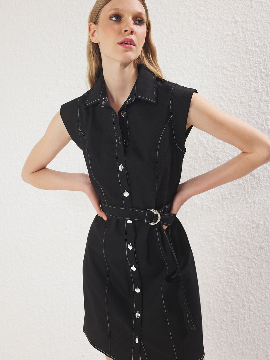 Платье-рубашка Trendyol, черный
Платье-рубашка Trendyol, черный