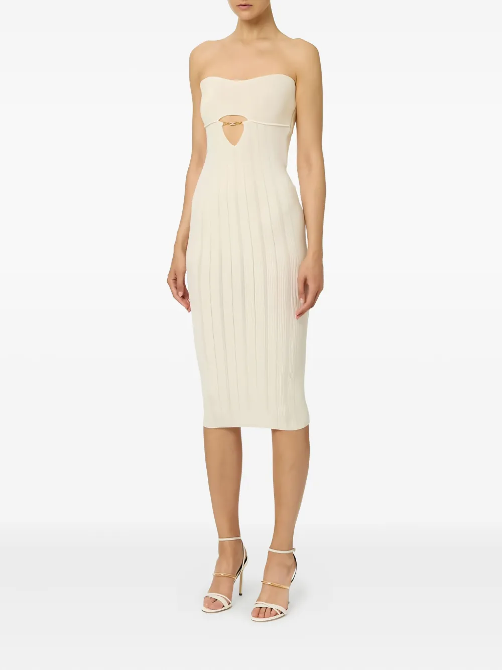 Платье в рубчик с вырезом в форме драгоценного камня Elisabetta Franchi, нейтральный
Платье в рубчик с вырезом в форме драгоценного камня Elisabetta Franchi, нейтральный