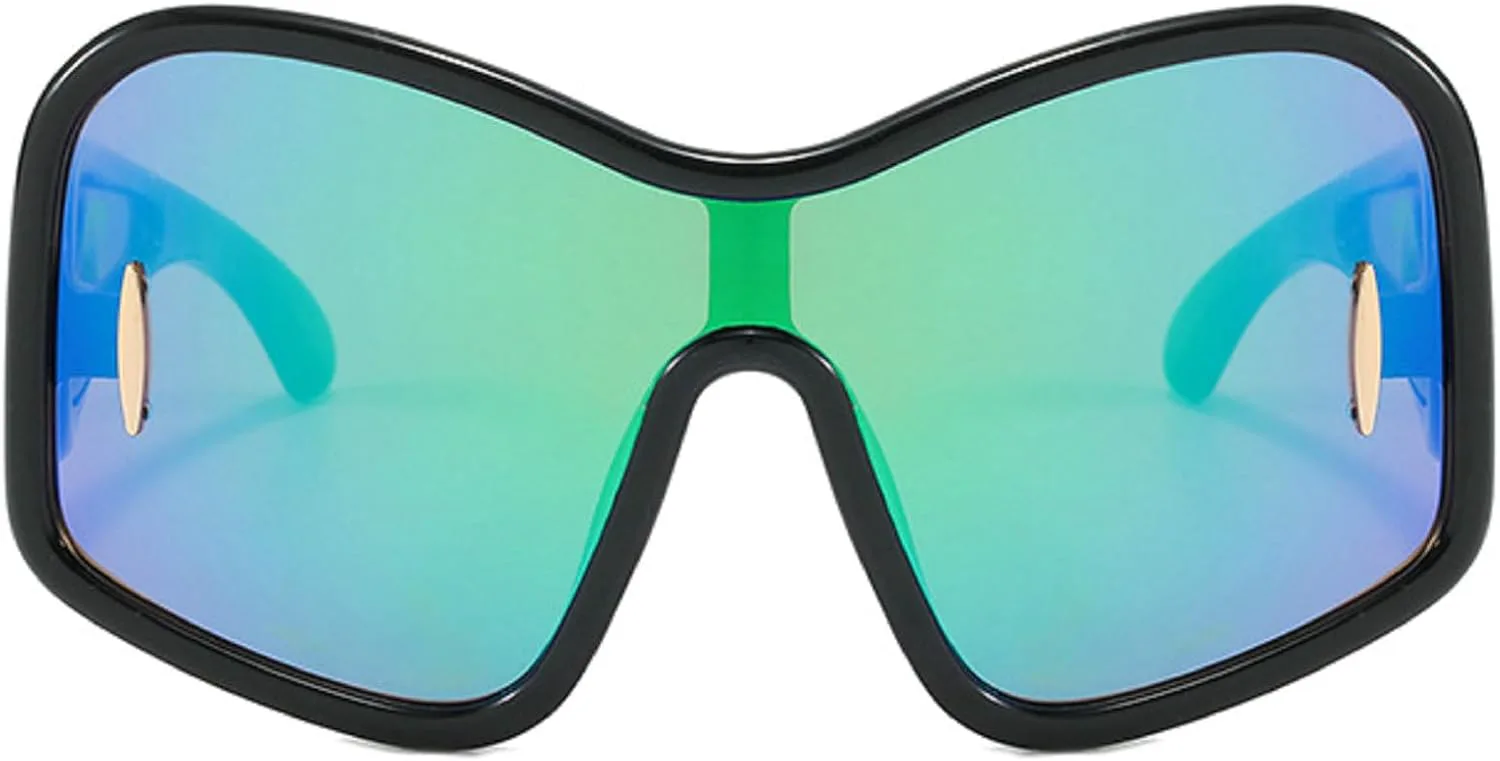 Крупные цельные женские солнцезащитные очки, модные солнцезащитные очки для мужчин с защитой от УФ-излучения UV400, трендовые женские очки mincl, Green&mirror
Крупные цельные женские солнцезащитные очки, модные солнцезащитные очки для мужчин с защитой от УФ-излучения UV400, трендовые женские очки mincl, Green&mirror