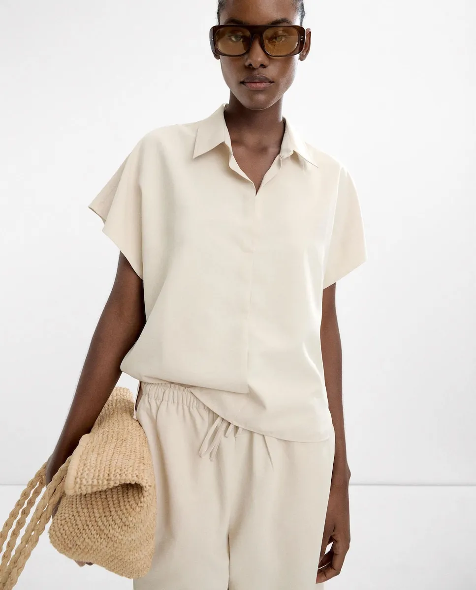 Женская свободная рубашка с коротким рукавом Parfois, бежевый
Женская свободная рубашка с коротким рукавом Parfois, бежевый