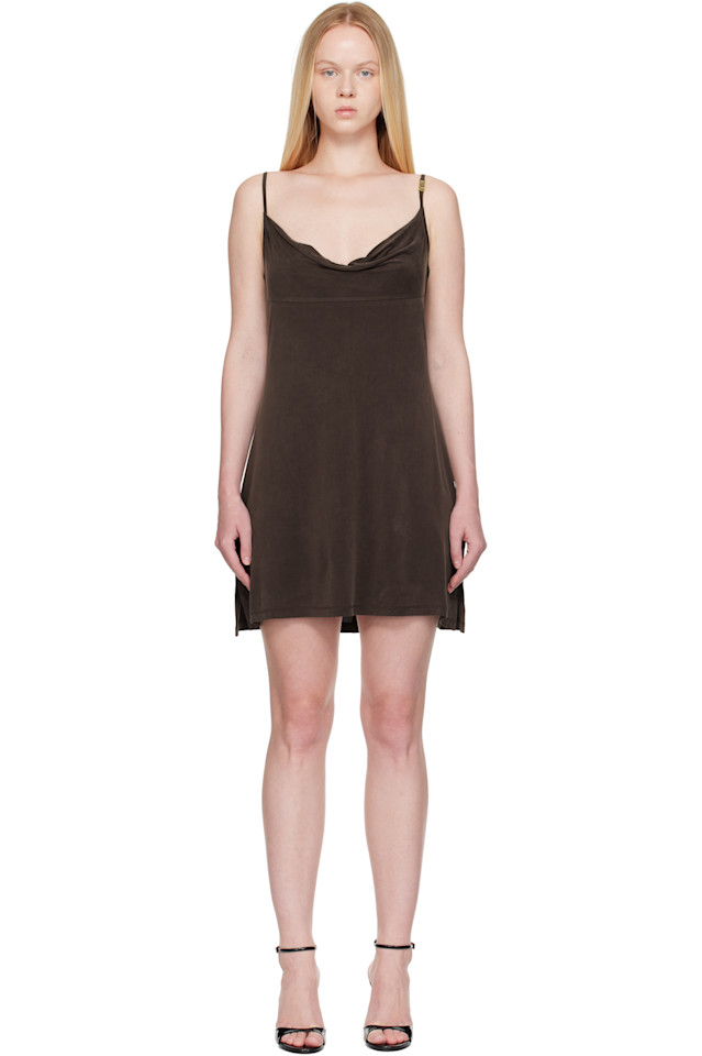 Купровое платье миди Versace Jeans Couture, цвет cocoa 
Купровое платье миди Versace Jeans Couture, цвет cocoa