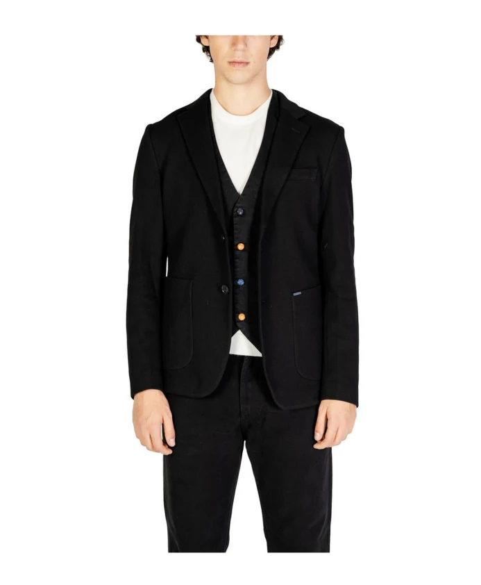 Черный осенний блейзер из смесовой хлопковой ткани Gianni Lupo, черный
Черный осенний блейзер из смесовой хлопковой ткани Gianni Lupo, черный