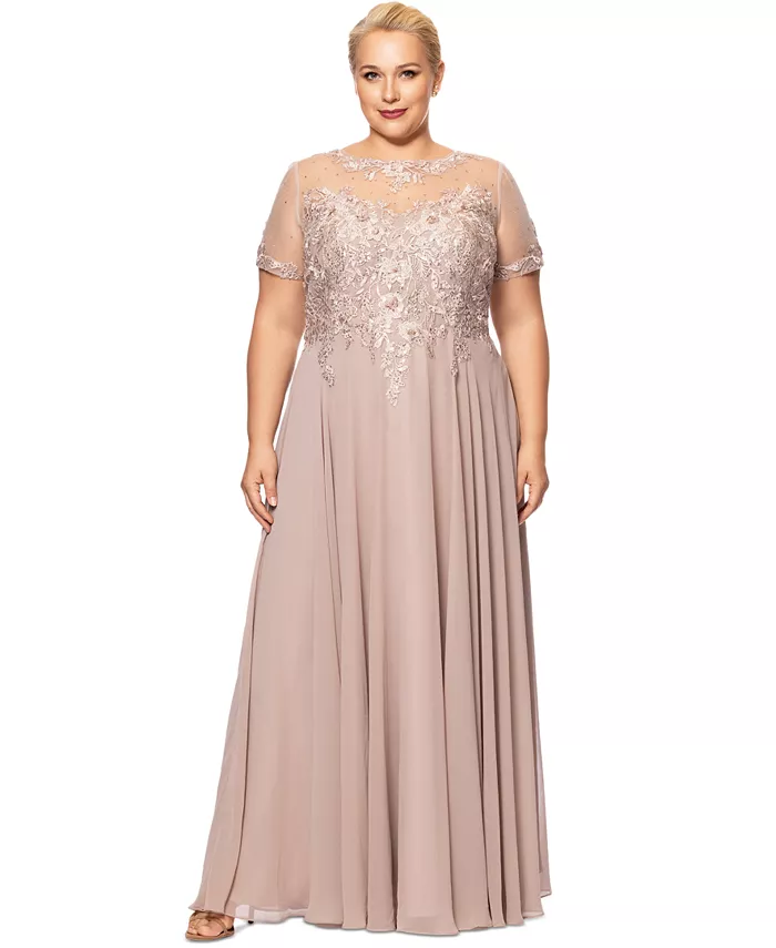 Платье из шифона с бисером Plus Size XSCAPE, коричневый/бежевый
Платье из шифона с бисером Plus Size XSCAPE, коричневый/бежевый