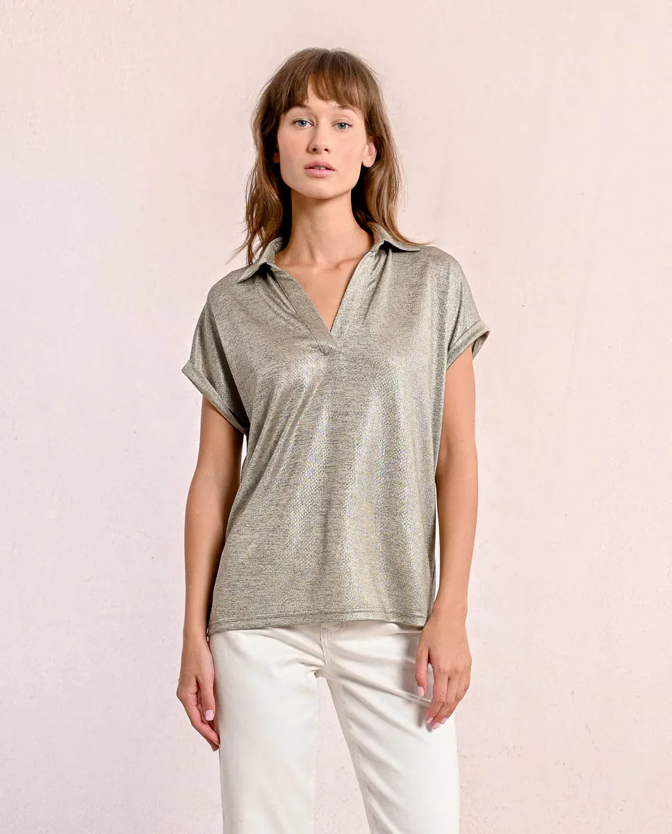 Женская футболка поло с воротником ворот из блестящей ткани Molly Bracken, бежевый
Женская футболка поло с воротником ворот из блестящей ткани Molly Bracken, бежевый