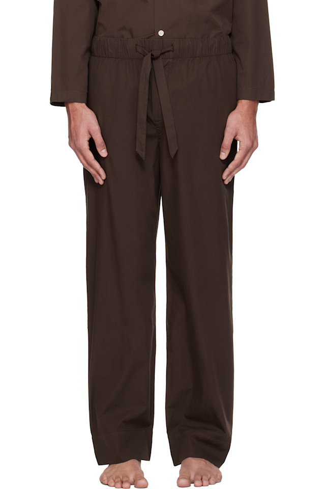 Tekla Пижамные штаны из коричневого поплина
Tekla Пижамные штаны из коричневого поплина