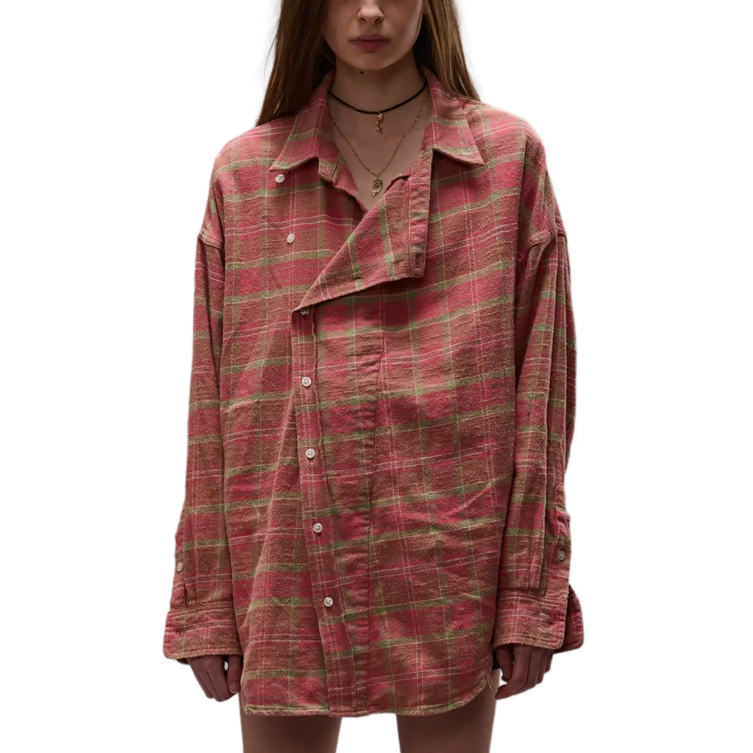 Клетчатая рубашка R13, розовая
Клетчатая рубашка R13, розовая