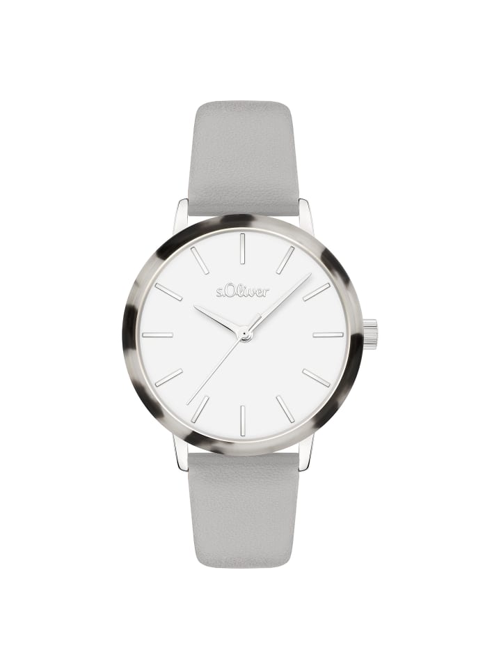 s.Oliver Наручные часы со стильным безелем из ацетата серого цвета
s.Oliver Наручные часы со стильным безелем из ацетата серого цвета