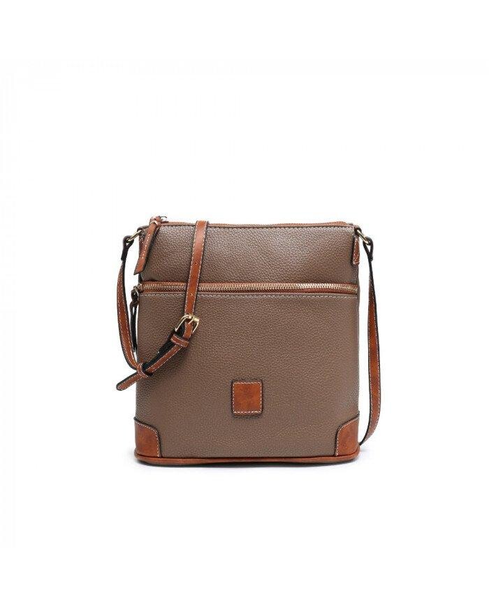 Сумка-мессенджер/через плечо с тройной молнией JFY, коричневый
Сумка-мессенджер/через плечо с тройной молнией JFY, коричневый