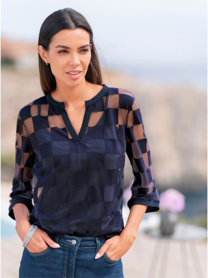 Рубашка с рукавами 3/4 в темно-синюю клетку Heine
Рубашка с рукавами 3/4 в темно-синюю клетку Heine