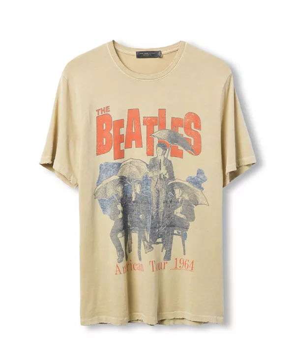 Винтажная футболка унисекс с изображением американского тура The Beatles. Junk Food Clothing, бежевый
Винтажная футболка унисекс с изображением американского тура The Beatles. Junk Food Clothing, бежевый