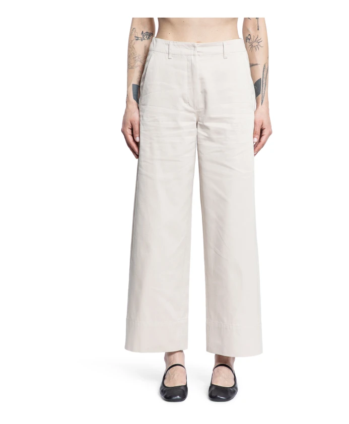 Хлопковые брюки с высокой талией и широкими штанинами Max Mara, бежевый
Хлопковые брюки с высокой талией и широкими штанинами Max Mara, бежевый