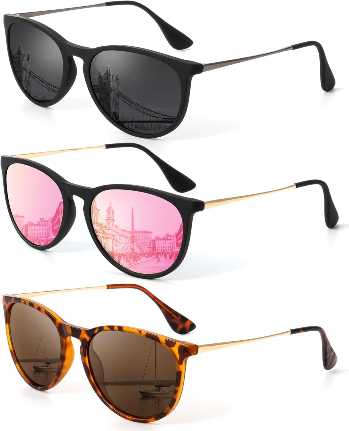 Женские поляризованные солнцезащитные очки KALIYADI: модные солнцезащитные очки с защитой от УФ-излучения UV400 в стиле ретро для вечеринок, пляжа и шопинга, C4 Black/Grey + Black/Pink + Leopard/Brown
Женские поляризованные солнцезащитные очки KALIYADI: модные солнцезащитные очки с защитой от УФ-излучения UV400 в стиле ретро для вечеринок, пляжа и шопинга, C4 Black/Grey + Black/Pink + Leopard/Brown