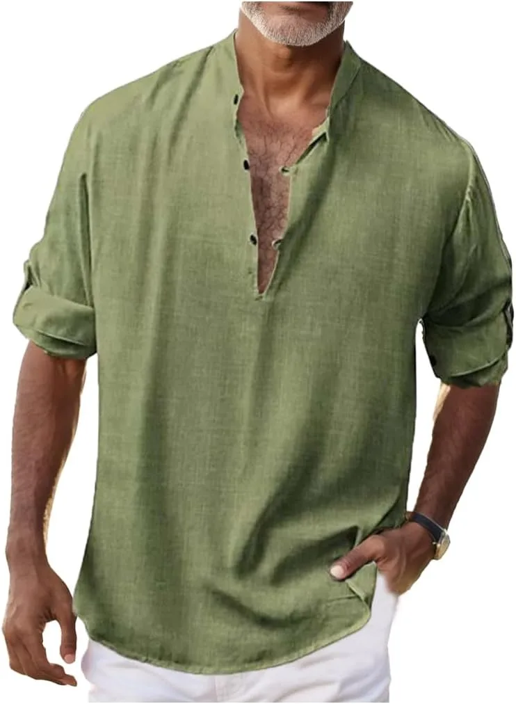 Мужская футболка хенли из хлопка и льна с длинным рукавом evzosrz
Мужская футболка хенли из хлопка и льна с длинным рукавом evzosrz