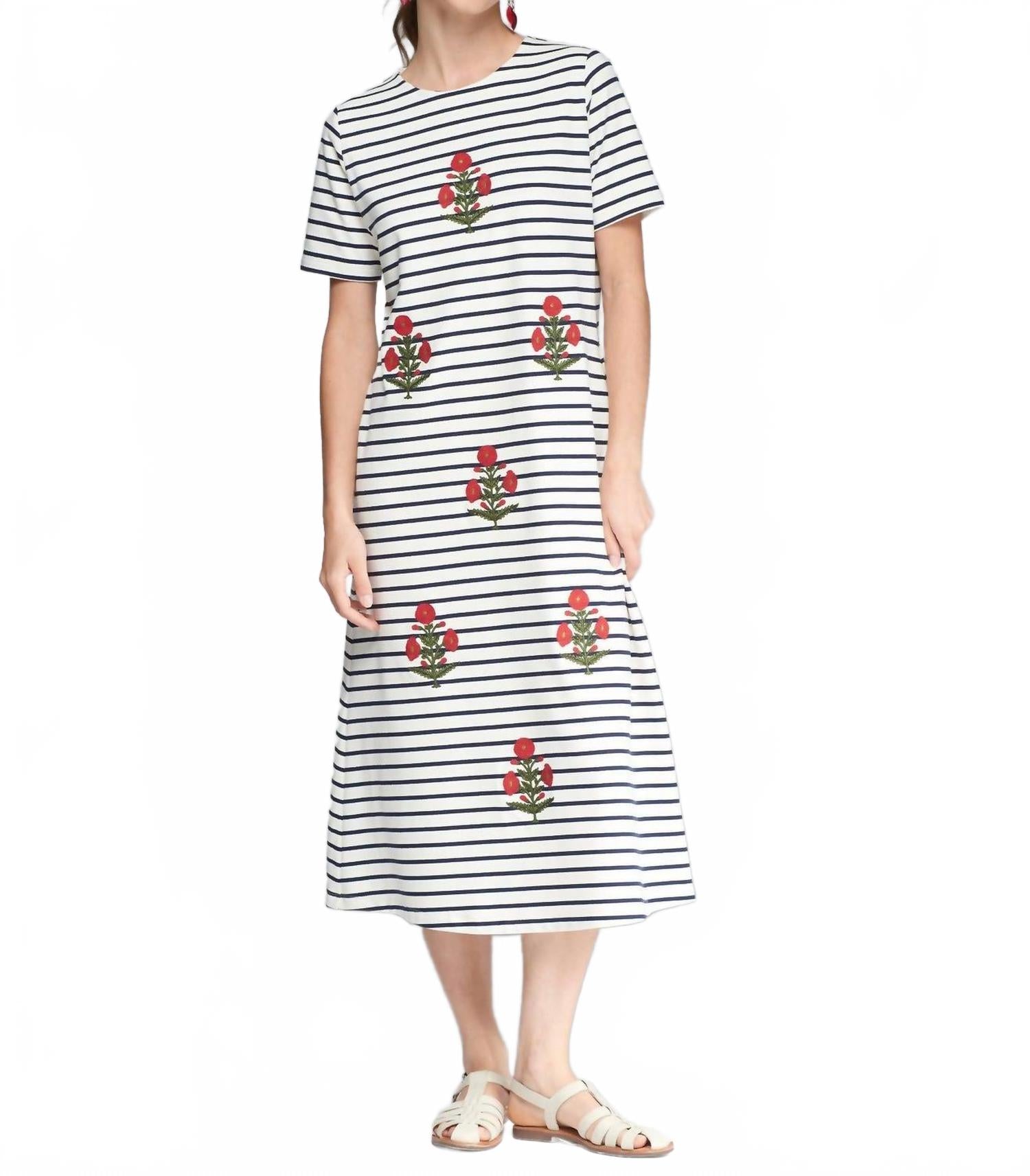 Вышитое платье миди Клара в морскую полоску Vilagallo, Sailor Striped
Вышитое платье миди Клара в морскую полоску Vilagallo, Sailor Striped