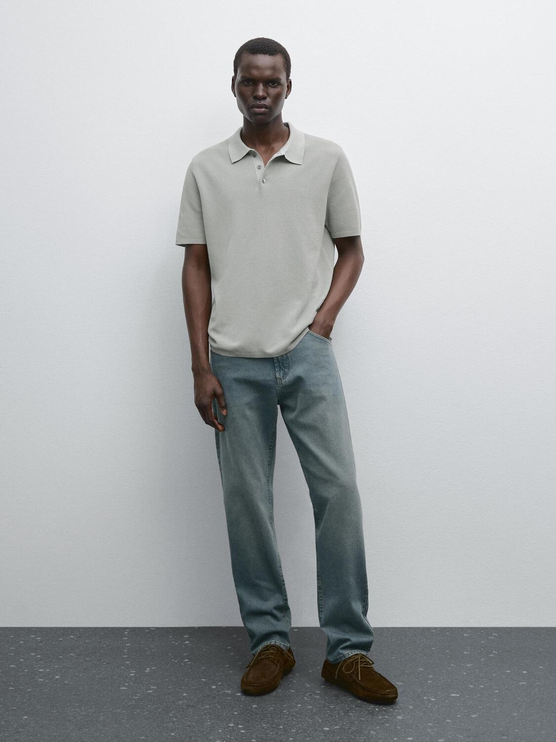 Рубашка-Поло из 100% хлопка с текстурированным трикотажем Massimo Dutti, светло-голубой
Рубашка-Поло из 100% хлопка с текстурированным трикотажем Massimo Dutti, светло-голубой