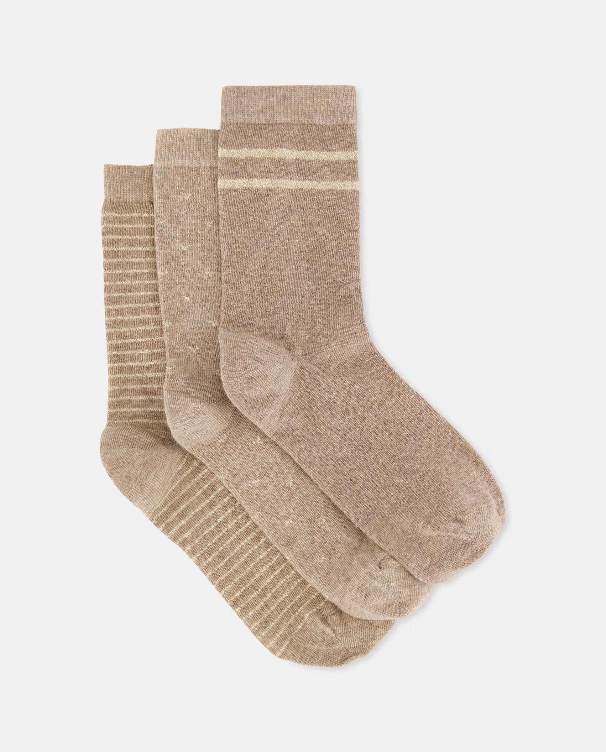 Набор из трех пар женских носков с принтом Easy Wear, коричневый 
Набор из трех пар женских носков с принтом Easy Wear, коричневый