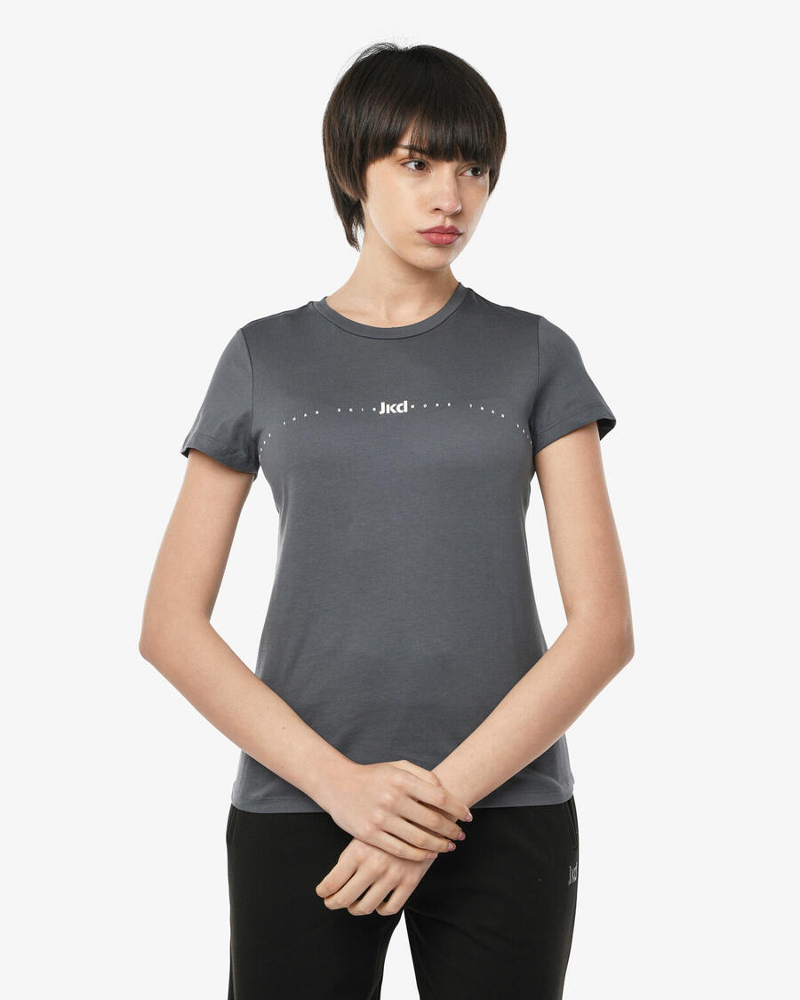 JAKED Темно-серая синтетическая фитнес-футболка для женщин
JAKED Темно-серая синтетическая фитнес-футболка для женщин