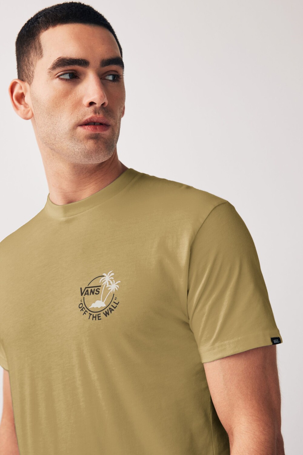 Классическая мини-футболка с короткими рукавами и принтом пальмы Vans, бежевый 
Классическая мини-футболка с короткими рукавами и принтом пальмы Vans, бежевый