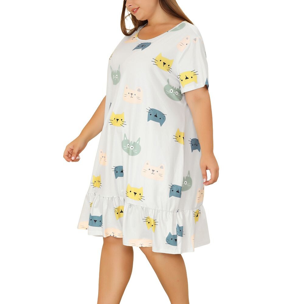 Женская ночная рубашка больших размеров, мягкая удобная ночная рубашка с короткими рукавами и милым котом Agnes Orinda, цвет Gray White
Женская ночная рубашка больших размеров, мягкая удобная ночная рубашка с короткими рукавами и милым котом Agnes Orinda, цвет Gray White