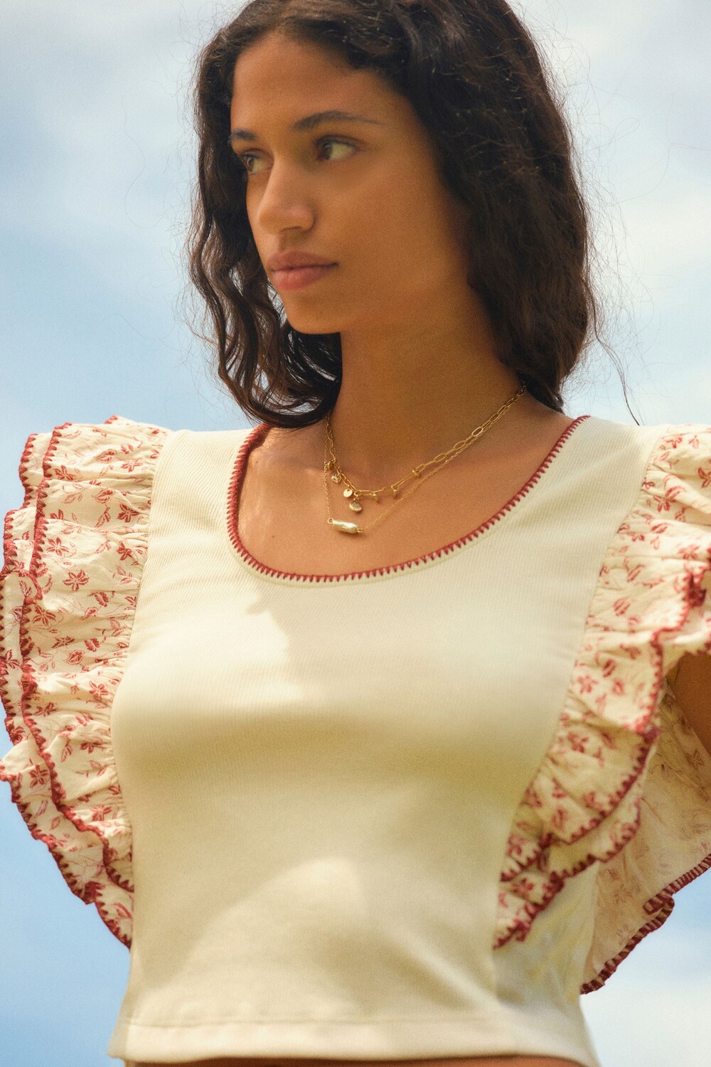 Футболка без рукавов с рюшами Next, экрю
Футболка без рукавов с рюшами Next, экрю