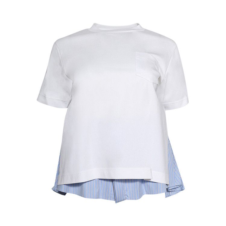 Футболка Sacai Poplin x Cotton Jersey T-Shirt, White/Light Blue Stripe
Футболка Sacai Poplin x Cotton Jersey T-Shirt, White/Light Blue Stripe