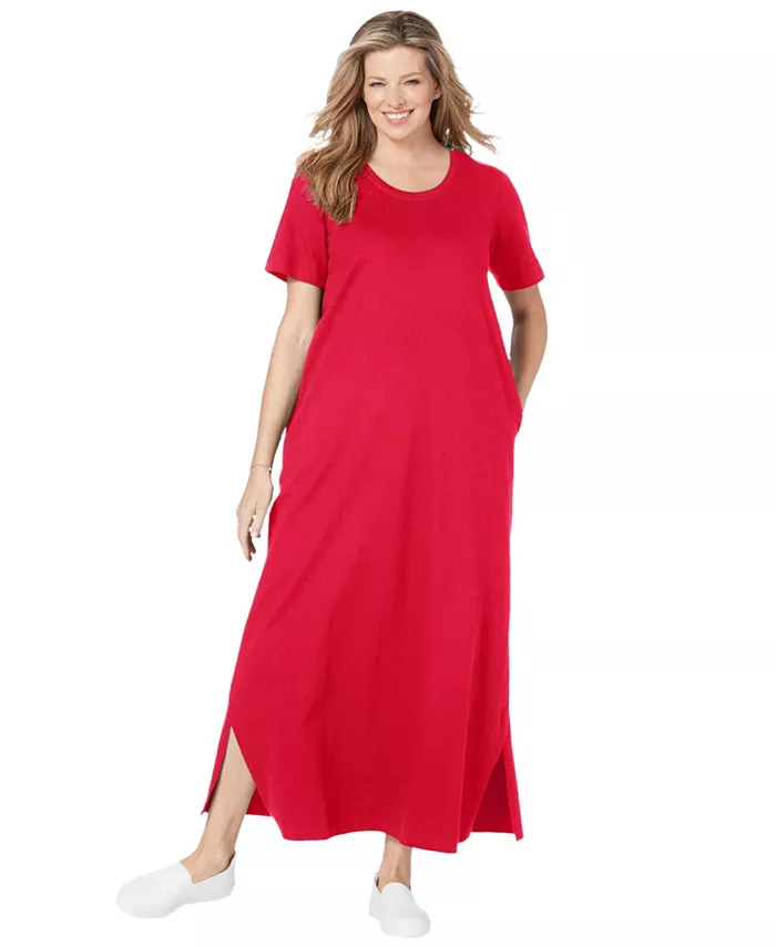 Платье-футболка макси размера плюс с короткими рукавами и круглым вырезом Woman Within, мультиколор
Платье-футболка макси размера плюс с короткими рукавами и круглым вырезом Woman Within, мультиколор