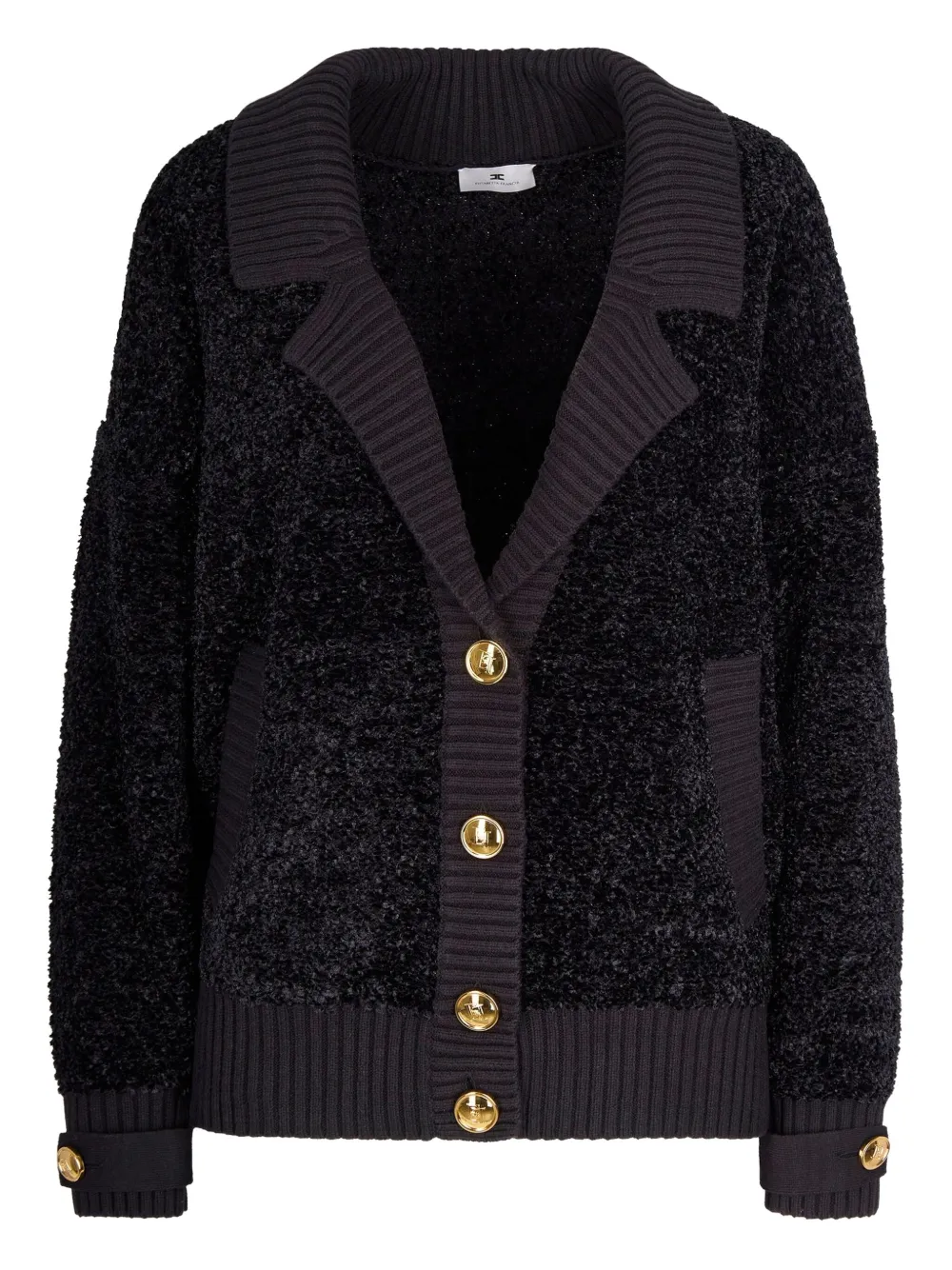 Кардиган с фактурной вязкой Elisabetta Franchi, черный
Кардиган с фактурной вязкой Elisabetta Franchi, черный