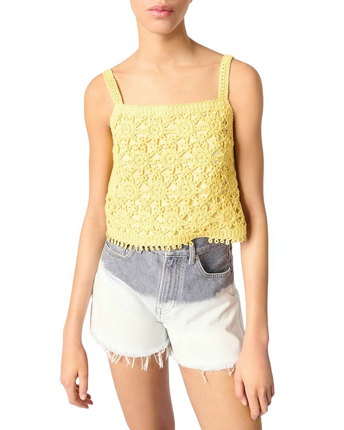 Вязаный топ крючком Maje, желтый
Вязаный топ крючком Maje, желтый